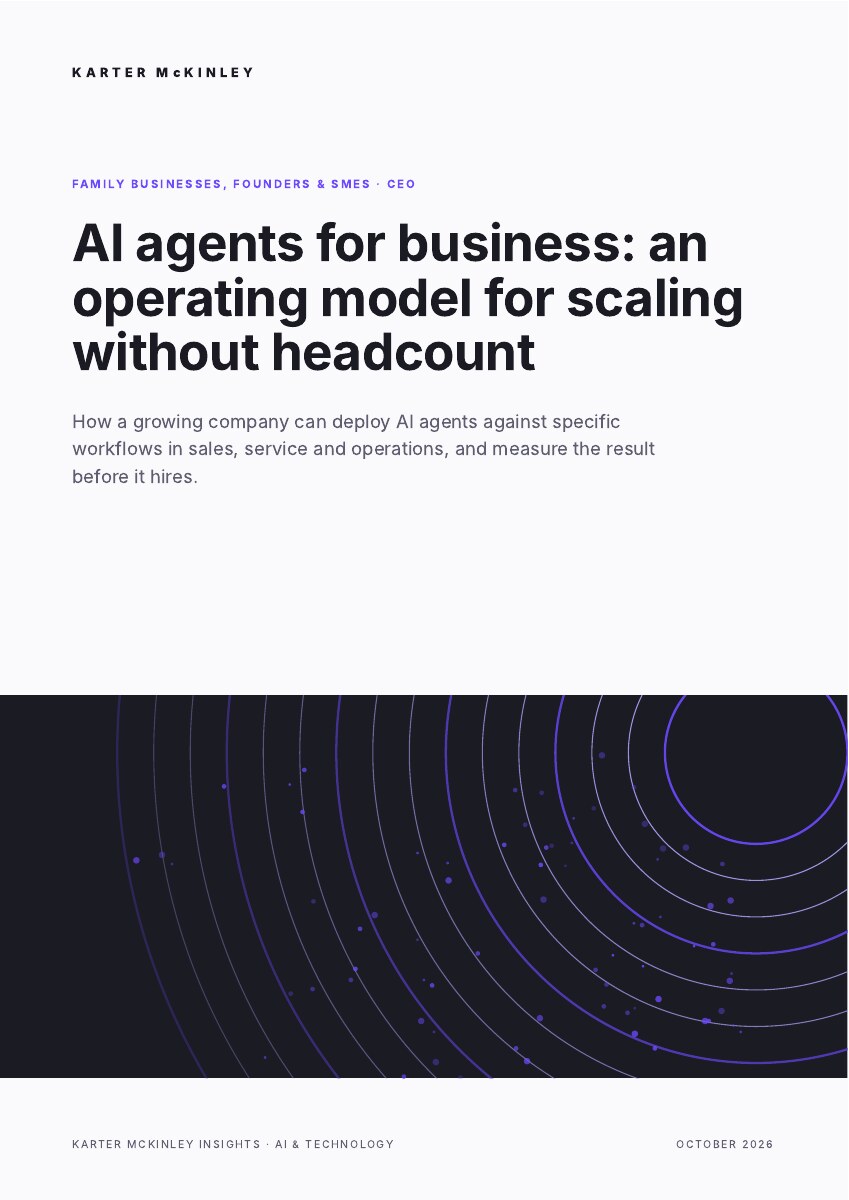 Front cover of AI agents for business: an operating model for scaling without headcount