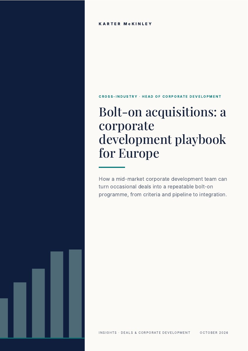 Front cover of Bolt-on acquisitions: a corporate development playbook for Europe