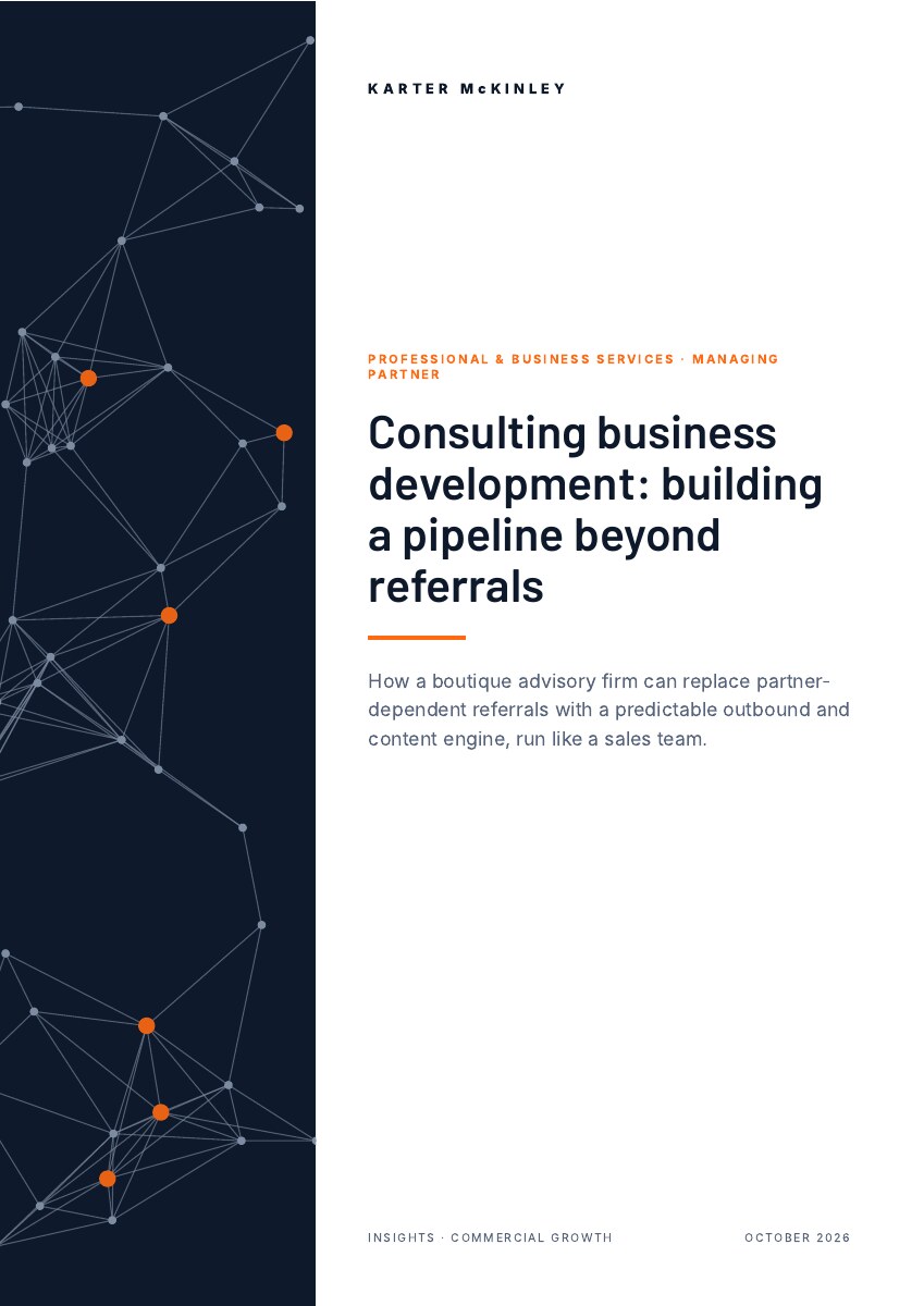 Front cover of Consulting business development: building a pipeline beyond referrals