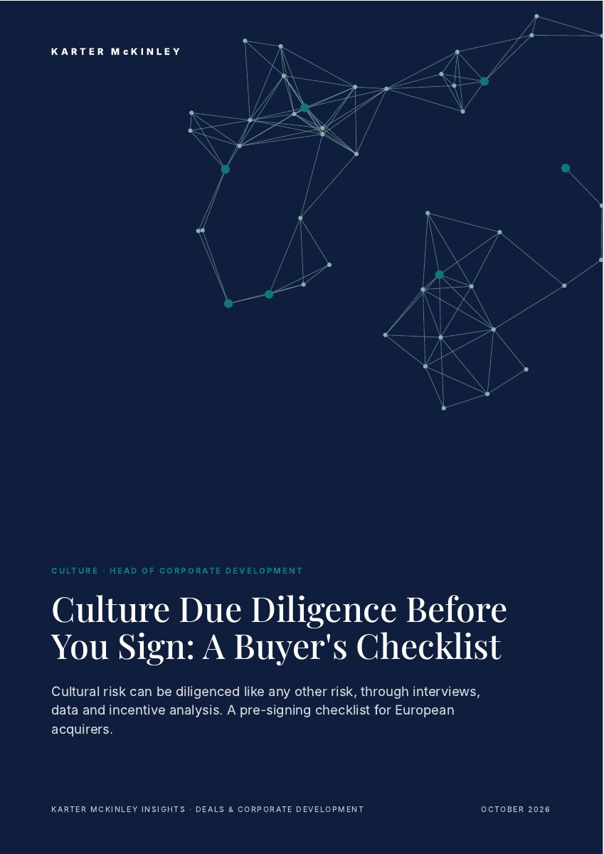 Front cover of Culture Due Diligence Before You Sign: A Buyer's Checklist