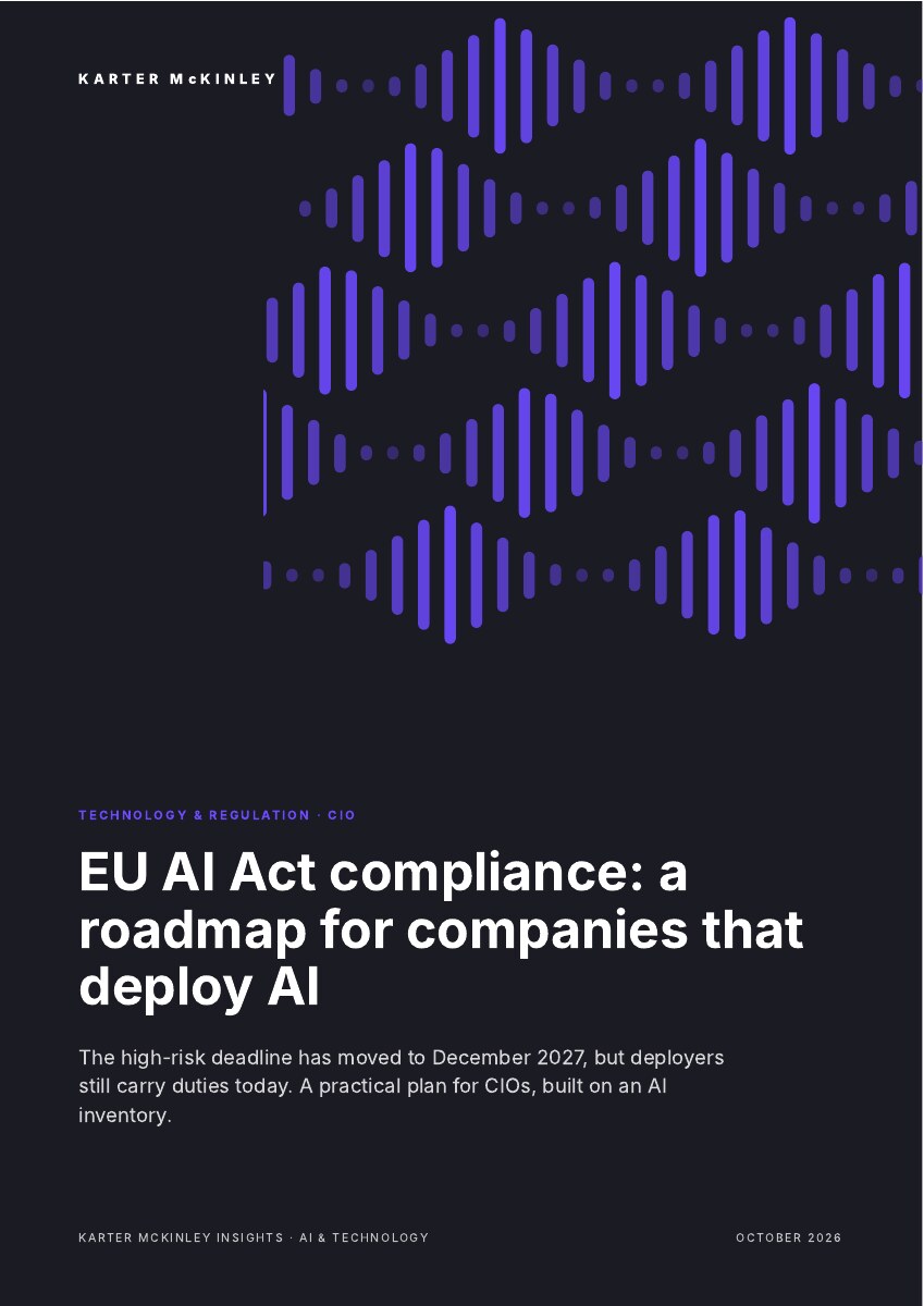 Front cover of EU AI Act compliance: a roadmap for companies that deploy AI