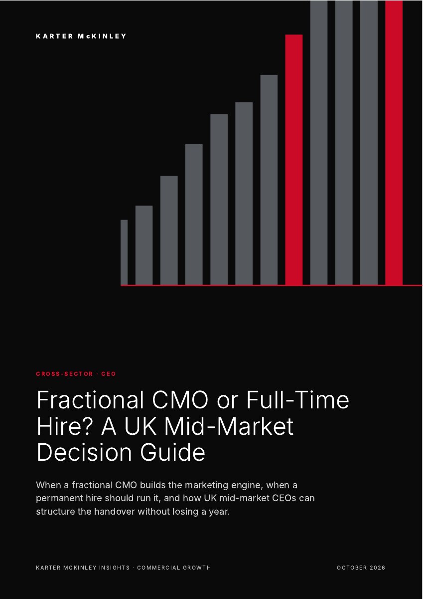 Front cover of Fractional CMO or Full-Time Hire? A UK Mid-Market Decision Guide
