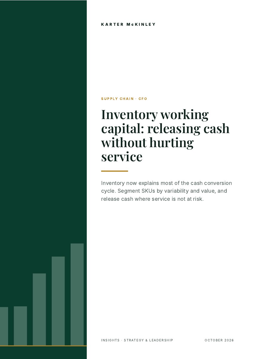 Front cover of Inventory working capital: releasing cash without hurting service