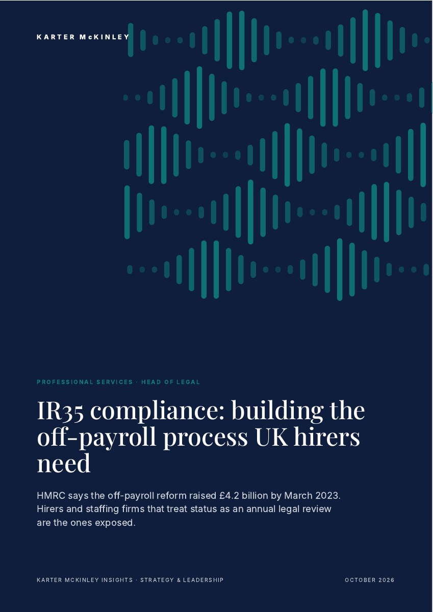 Front cover of IR35 compliance: building the off-payroll process UK hirers need