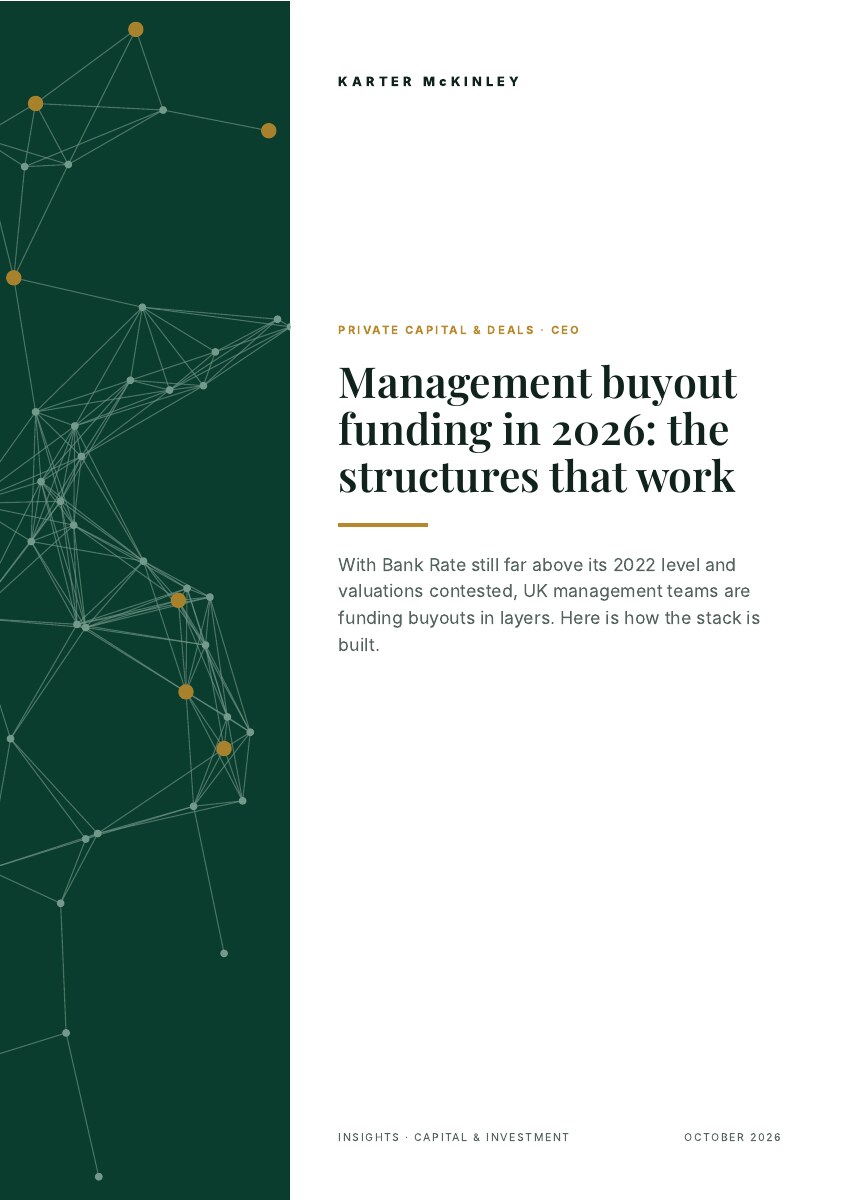 Front cover of Management buyout funding in 2026: the structures that work