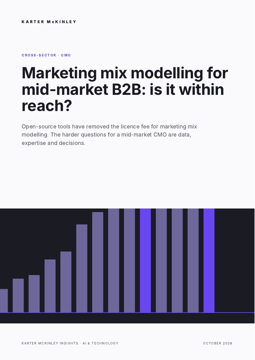 Front cover of Marketing mix modelling for mid-market B2B: is it within reach?
