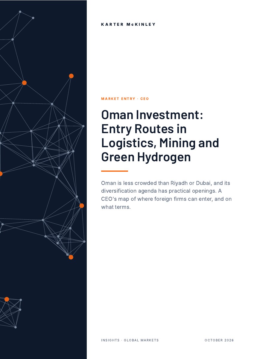 Front cover of Oman Investment: Entry Routes in Logistics, Mining and Green Hydrogen