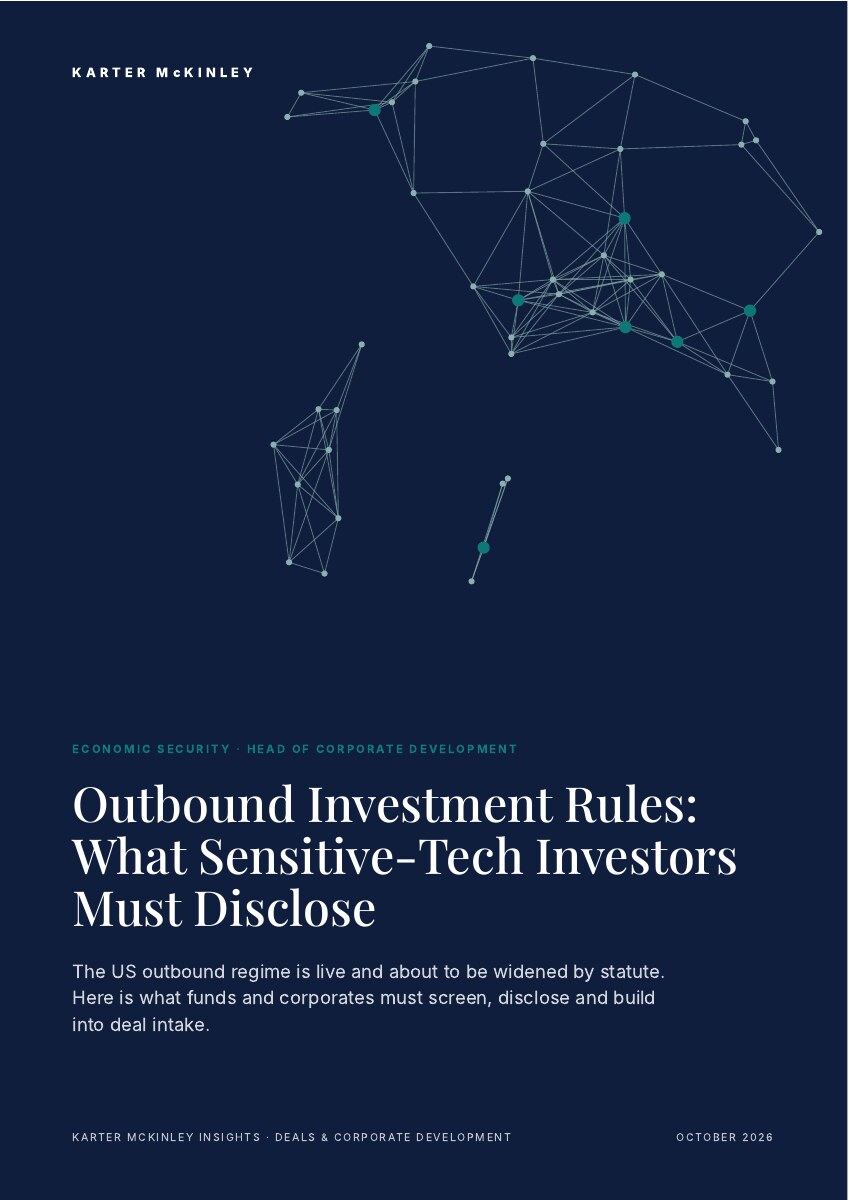 Front cover of Outbound Investment Rules: What Sensitive-Tech Investors Must Disclose
