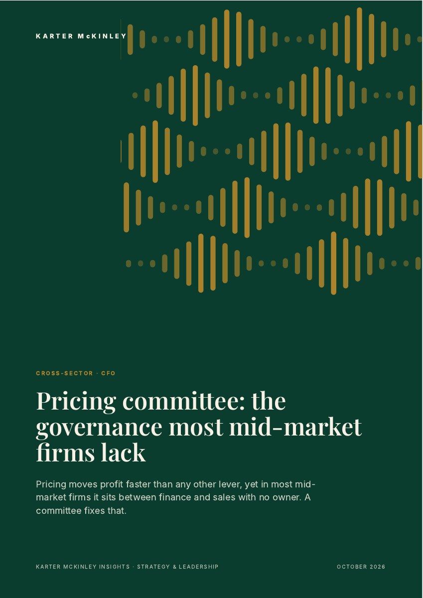 Front cover of Pricing committee: the governance most mid-market firms lack
