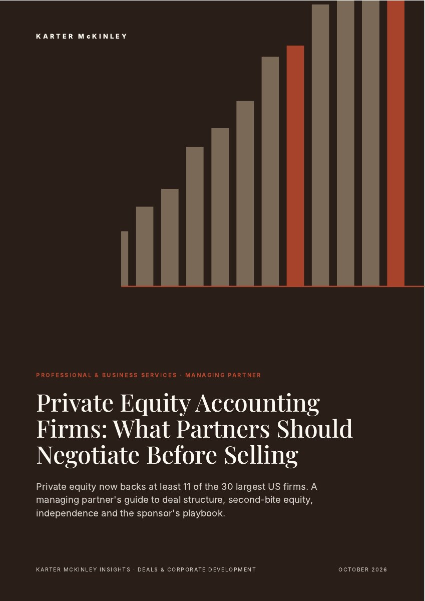 Front cover of Private Equity Accounting Firms: What Partners Should Negotiate Before Selling