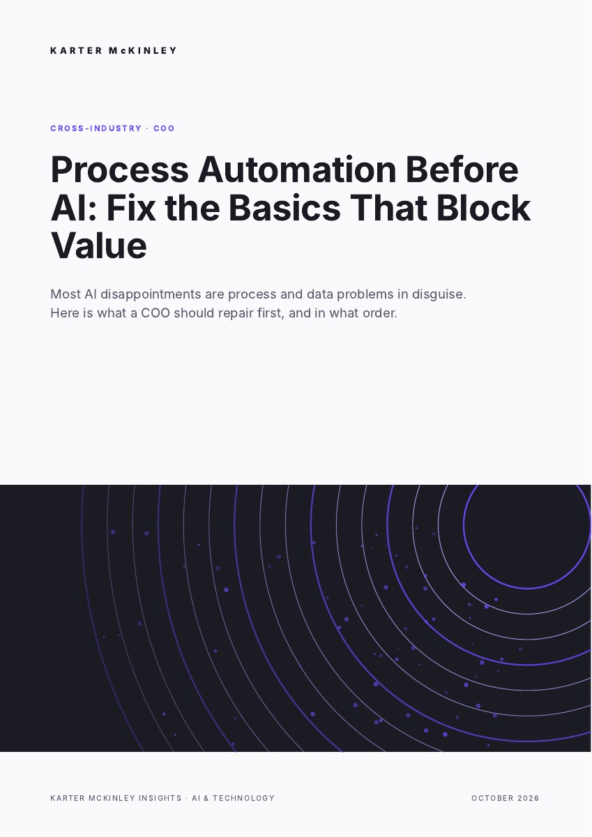 Front cover of Process Automation Before AI: Fix the Basics That Block Value