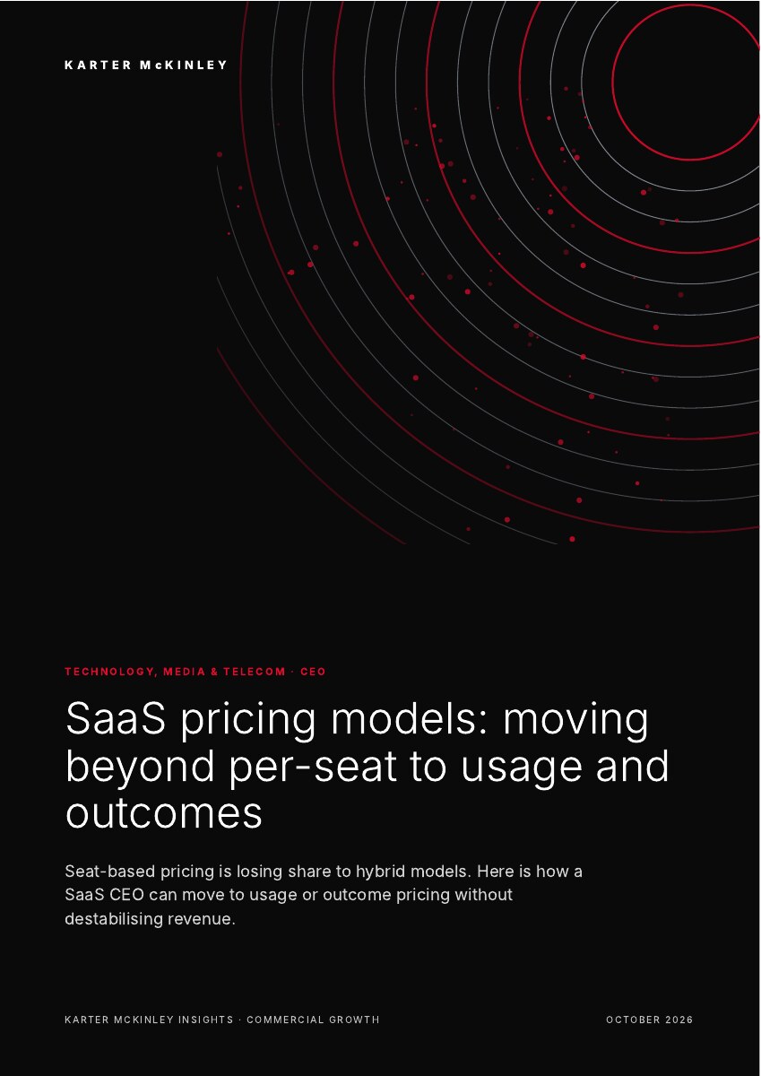 Front cover of SaaS pricing models: moving beyond per-seat to usage and outcomes