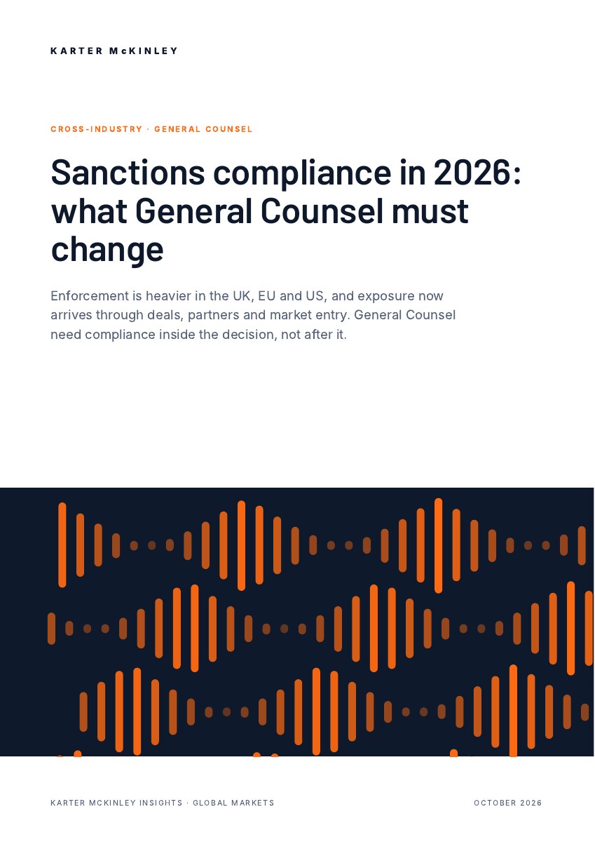 Front cover of Sanctions compliance in 2026: what General Counsel must change