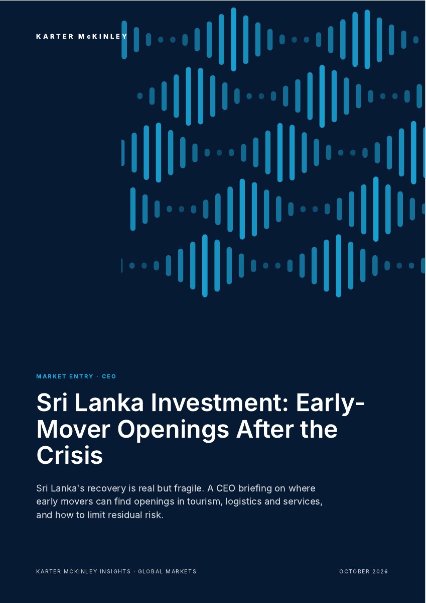 Front cover of Sri Lanka Investment: Early-Mover Openings After the Crisis