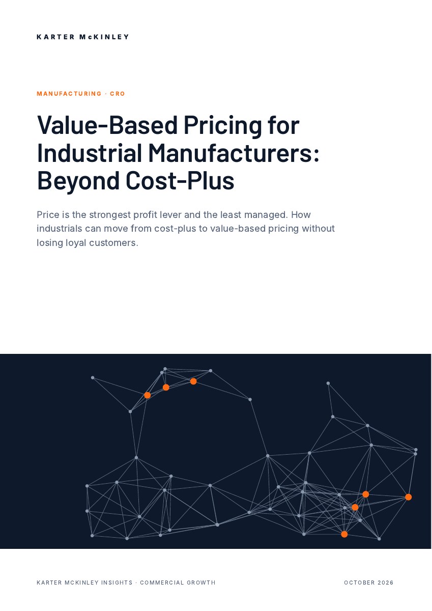 Front cover of Value-Based Pricing for Industrial Manufacturers: Beyond Cost-Plus